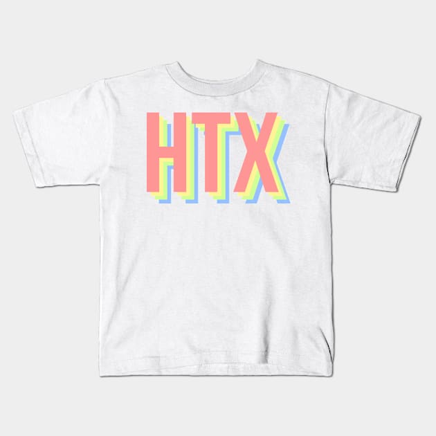 HTX in rainbow Kids T-Shirt by emilykroll